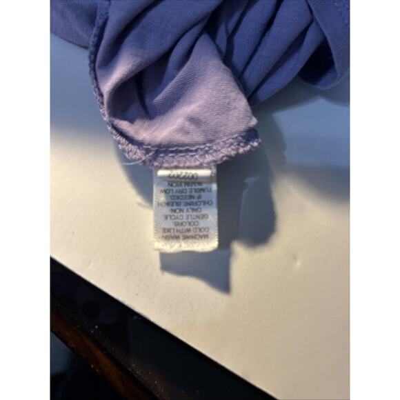 Pure Jill Split Hem Pima Cotton Purple Long Sleeve Top Blouse PM Loose Boho - Picture 6 of 6